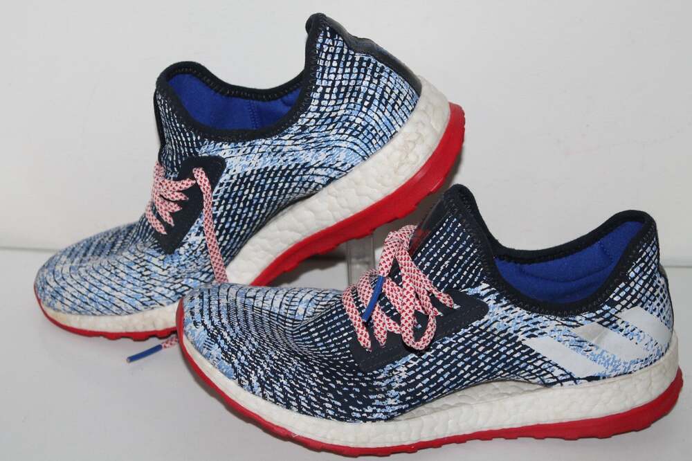 Adidas Pure Boost X Running Shoes, Women's 9.5, Navy Red White, Sporty, Retro